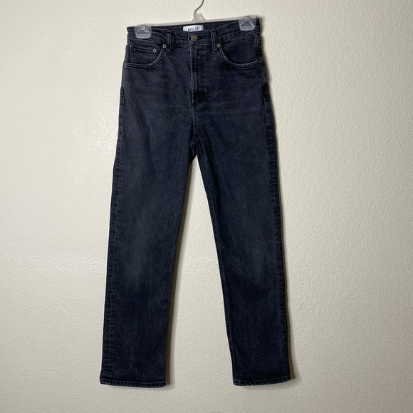 Agolde Denim - Agolde Wilder straight leg jeans women's 25 distressed black EUC
